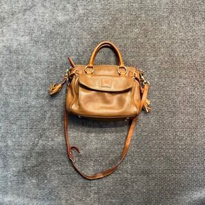 Dooney Bourke Brown Pebbled Leather Satchel Crossbody Bag